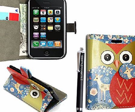 STYLE YOUR MOBILE LIMITED GSDSTYLEYOURMOBILE {TM} APPLE IPOD TOUCH 4 4TH GEN PRINTED PU LEATHER FLIP CASE COVER STYLUS (Blue Butterfly Book)
